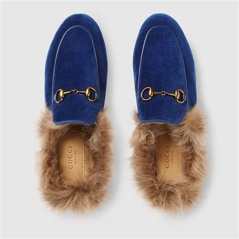 gucci fur slippers cost|gucci princetown velvet slipper.